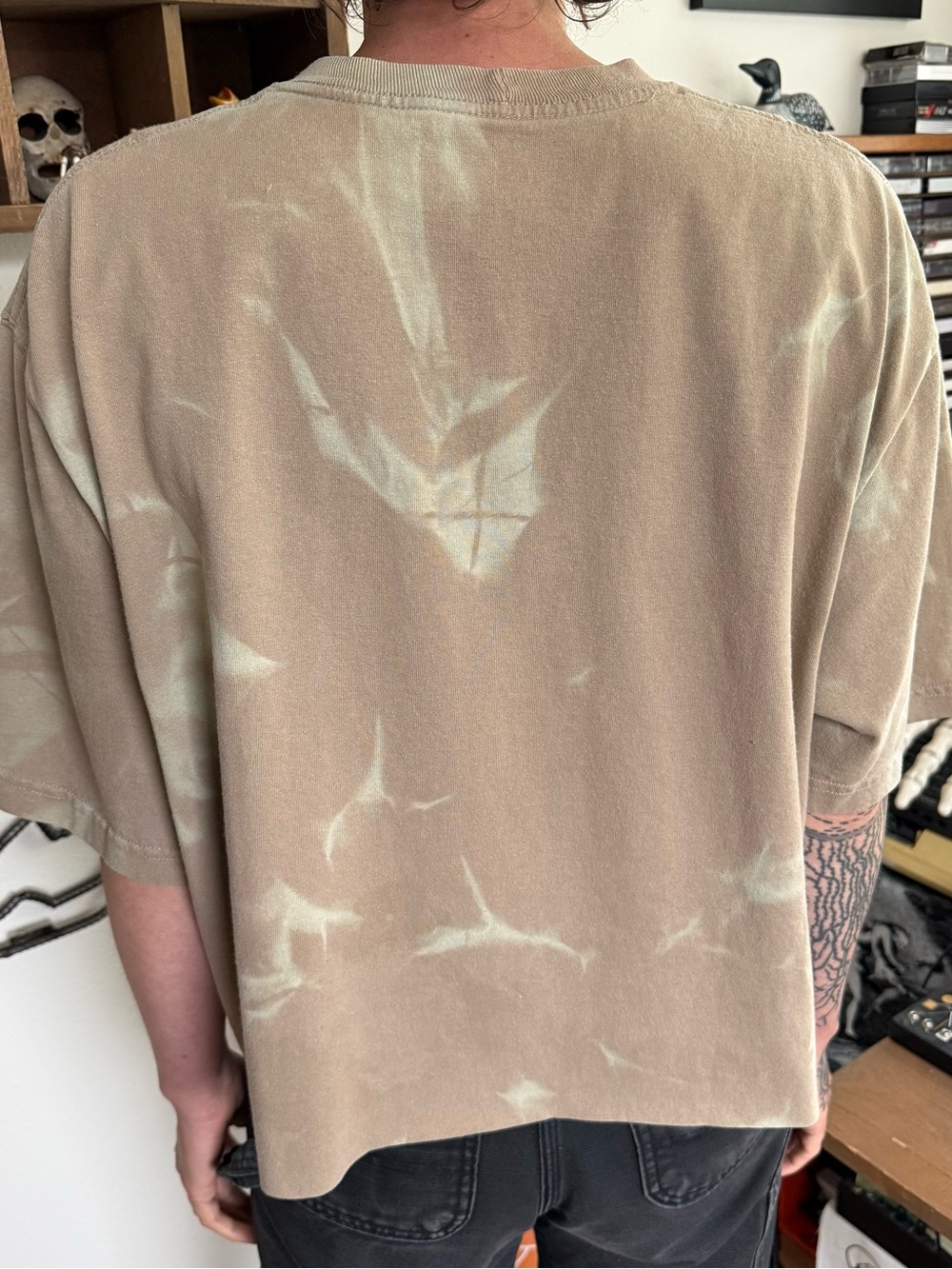 💀 SOLD 💀 Carhartt Desert Tan Bleached Cropped Boxy Short Sleeve Pocket Tee ~ 2XL - Picture 4 of 6